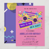 Invitation Parti des années 80 | Anniversaire des années 80 (Devant / Derrière)