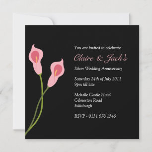 Invitation Parti des Anniversaires de Calla Lilies rose - noi