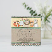 Invitation Parti des Anniversaires de enfants d'animaux triba (Debout devant)