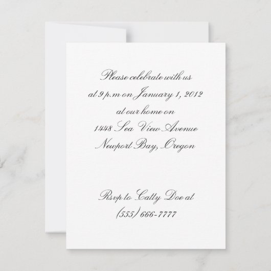 Invitation Parti des chats Confetti-Tossing (Dos)