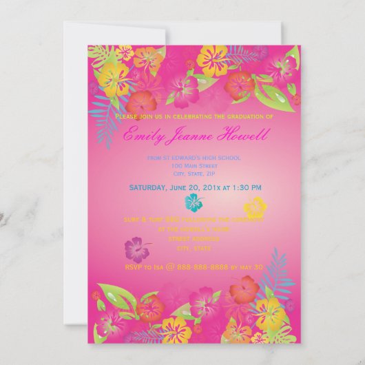 Invitation Parti des diplômés de Luau (Dos)