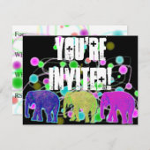 Invitation Parti des éléphants (Devant / Derrière)