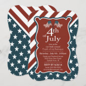 Invitation Parti des étoiles patriotiques et de la 4 juillet (Devant / Derrière)