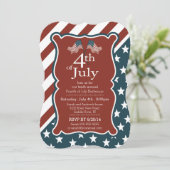 Invitation Parti des étoiles patriotiques et de la 4 juillet (Debout devant)