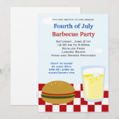 Invitation Parti des feux d'artifice du 4 juillet (Devant / Derrière)