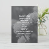 Invitation Parti des Fleurs d'Allium Noir Et Blanc (Debout devant)