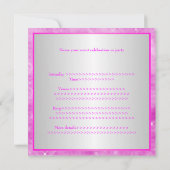Invitation Parti des lumières d'argent blanc rose (Dos)
