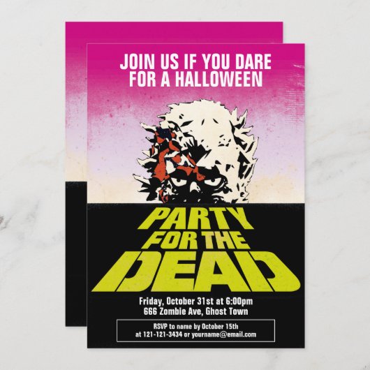 Invitation Parti des morts (Devant / Derrière)