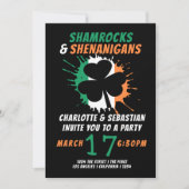 Invitation Parti des Shenanigans Shamrock Jour de la Saint Pa (Devant)