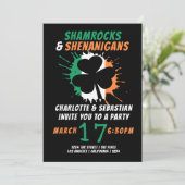 Invitation Parti des Shenanigans Shamrock Jour de la Saint Pa (Debout devant)