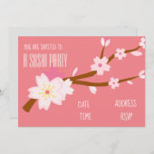 Invitation Parti des sushis japonais (Devant / Derrière)