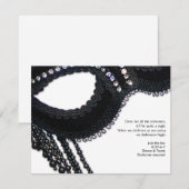 Invitation Parti d'Halloween à l'air noir et rhinestone (Devant / Derrière)