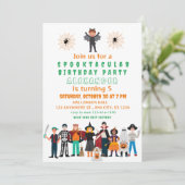 Invitation Parti d'Halloween Anniversaire de enfant Spooktacu (Debout devant)