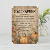 Invitation Parti d'Halloween Citrouille (Debout devant)