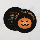 Invitation Parti d'Halloween Citrouille de Jack-o'-lantern ef (Devant / Derrière)