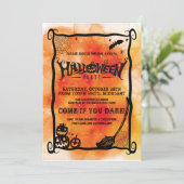 Invitation Parti d'Halloween Citrouille orange (Debout devant)