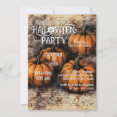 Invitation Parti d'Halloween Citrouille rustique (Devant)