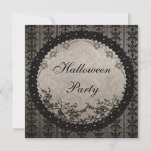 Invitation Parti d'Halloween de la dentelle noire Vintage