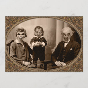 Invitation Parti d'Halloween de la famille Vampire Zombie