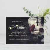 Invitation Parti d'Halloween de la femme gothique éffrayante (Debout devant)