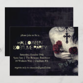 Invitation Parti d'Halloween de la femme gothique éffrayante (Devant / Derrière)