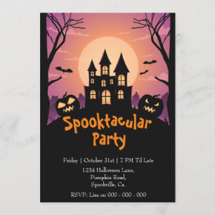 Invitation Parti d'Halloween de la Maison Citrouille Spooktac