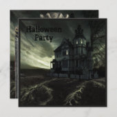 Invitation Parti d'Halloween de la Maison Déplaisante (Devant / Derrière)