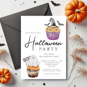 Invitation Parti d'Halloween des muffins Éffrayants mignons
