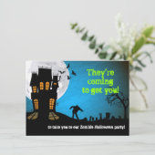 Invitation Parti d'Halloween du cimetière Zombie (Debout devant)