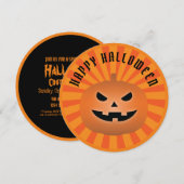 Invitation Parti d'Halloween du Citrouille déplaisant Jack-o' (Devant / Derrière)
