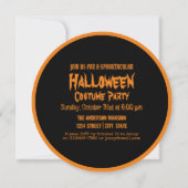 Invitation Parti d'Halloween du Citrouille éffrayant Jack-o'- (Dos)