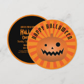Invitation Parti d'Halloween du Citrouille éffrayant Jack-o'- (Devant / Derrière)
