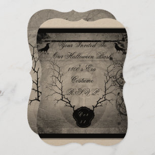 Invitation Parti d'Halloween Edgar Allan Poe