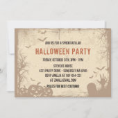 Invitation Parti d'Halloween Éffrayant ancien et Vintage (Devant)