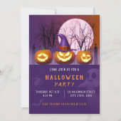 Invitation Parti d'Halloween éffrayant Citrouille orange et v (Devant)