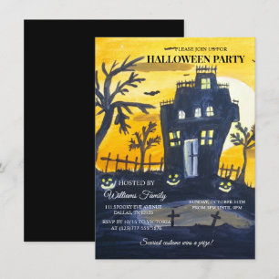 Invitation Parti d'Halloween Éffrayant de Spooktacular