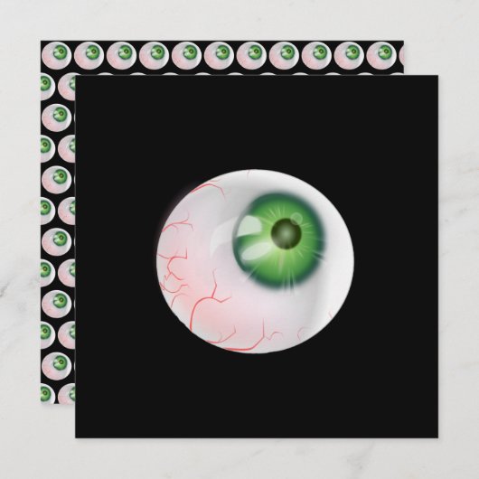 Invitation Parti d'Halloween Eyeball éffrayant (Devant / Derrière)