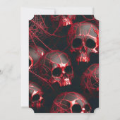Invitation Parti d'Halloween gothique du crâne rouge noir mod (Dos)