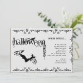 Invitation Parti d'Halloween gothique noir et blanc (Debout devant)