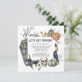 Invitation Parti d'Halloween gothique Vintage éffrayant (Debout devant)