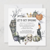 Invitation Parti d'Halloween gothique Vintage éffrayant (Devant)