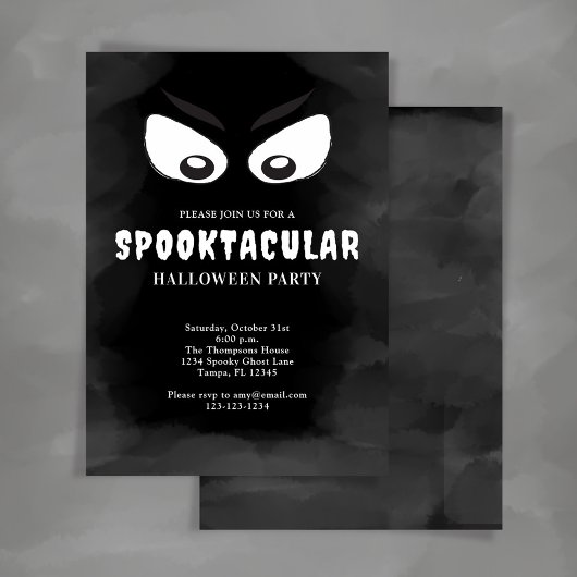 Invitation Parti d'Halloween noir et blanc