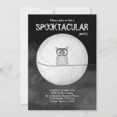 Invitation Parti d'Halloween noir et blanc Spooktacular (Devant)