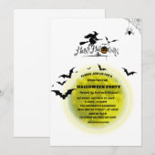 Invitation Parti d'Halloween Pleine lune Spooktaculaire (Devant / Derrière)
