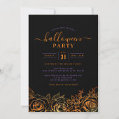 Invitation Parti d'Halloween Rose orange (Devant)
