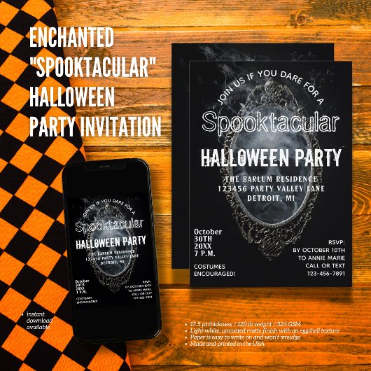 Invitation Parti d'Halloween "Spooktacular" enchanté