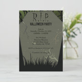 Invitation Parti d'Halloween Tombstone (Debout devant)