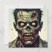 Invitation Parti d'Halloween Zombie (Devant)