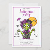 Invitation Parti d'Halloween Zombie (Devant)