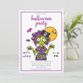 Invitation Parti d'Halloween Zombie (Debout devant)